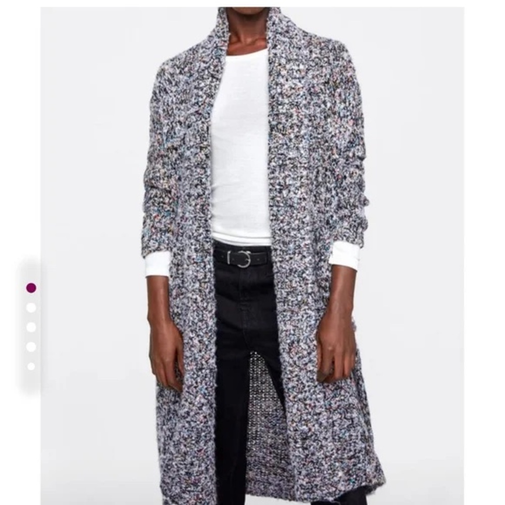 Zara Multicolor Knit Long Cardigan